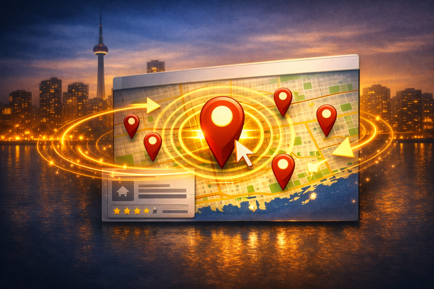 Google Business Profile management Toronto. AI-rendered image.